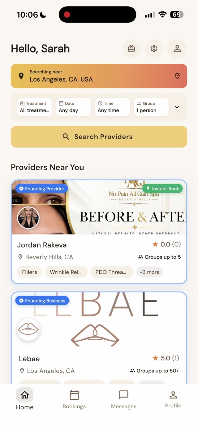 Prikme app — find and book mobile providers who come to you